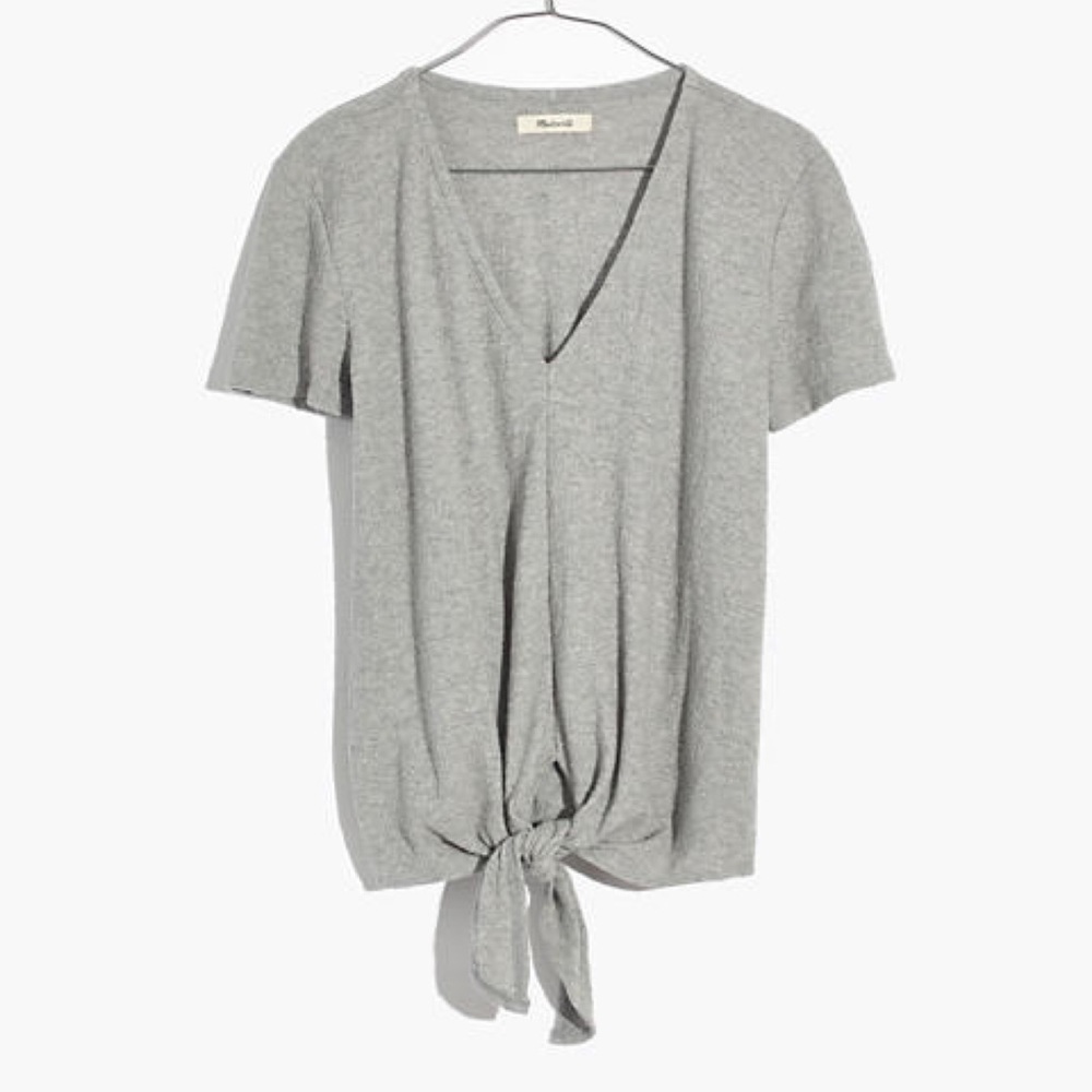 Madewell Texture & Thread V-Neck Tie-Front Top